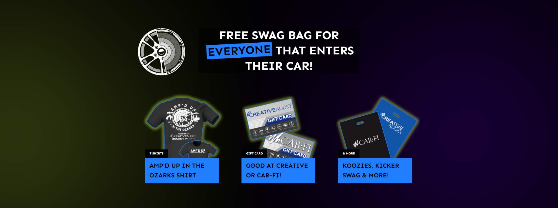 Free Swag included with vehicle registration